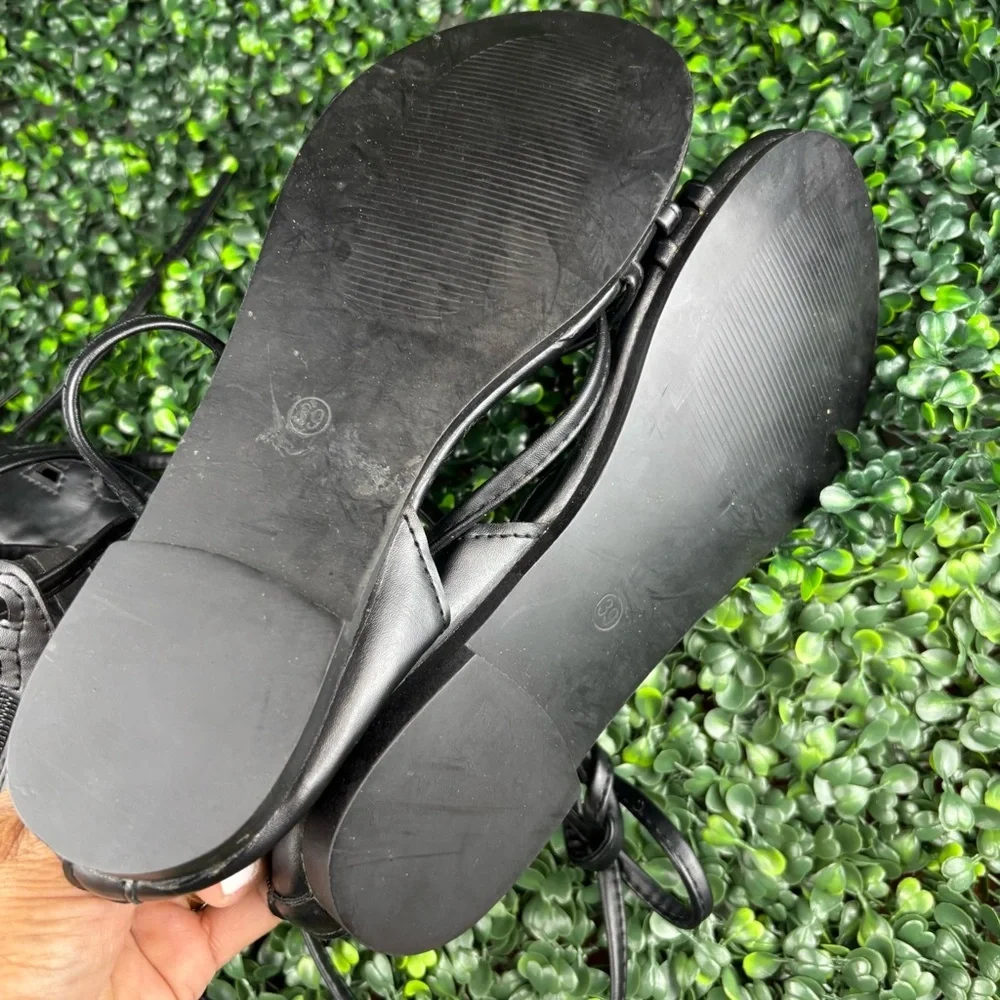 MIULAMIULA GLADIATOR LACE UP SANDALS SIZE 39- 9US